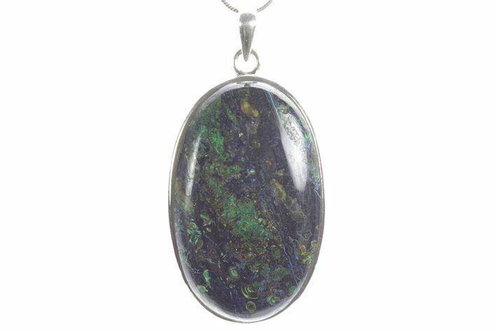 Stunning Malachite and Azurite Pendant - Sterling Silver #353979